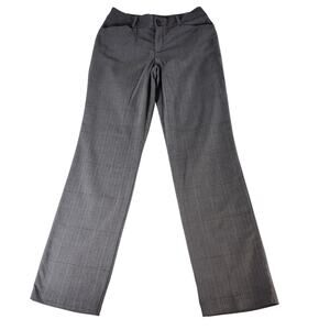 Lee Secretly Shapes Straight Leg Mid Rise Women's Gray Herringbone Trousers Sz 8